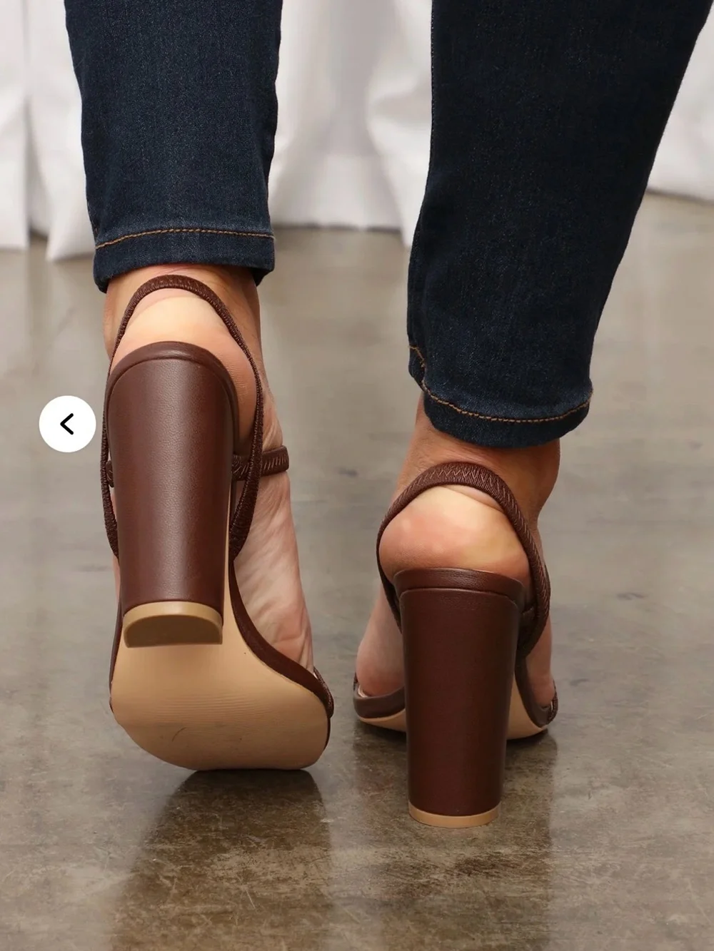 New Women’s Brown Strappy Block Heel Sandals